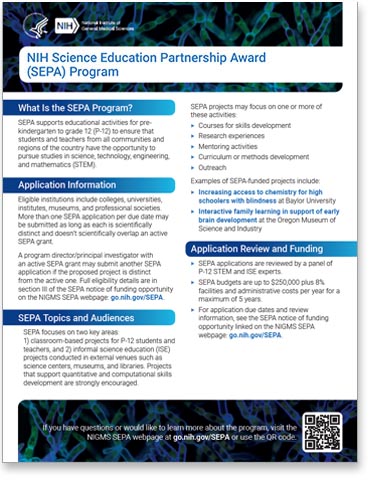 NIH Science Education Partnership Award
(SEPA) Program