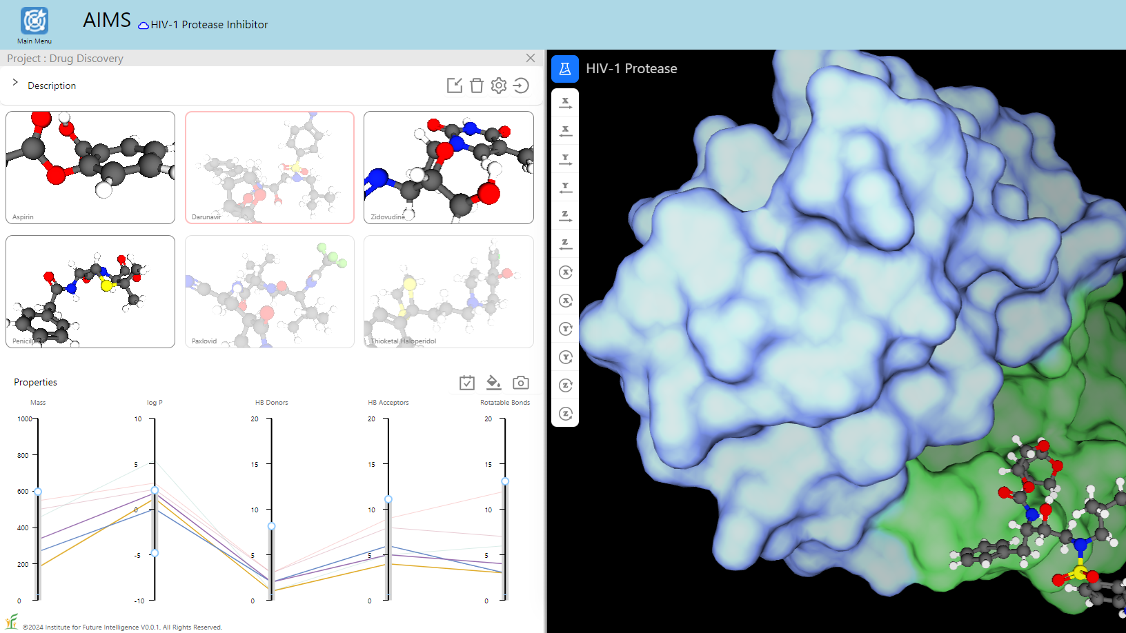 AIMS drug discovery screenshot